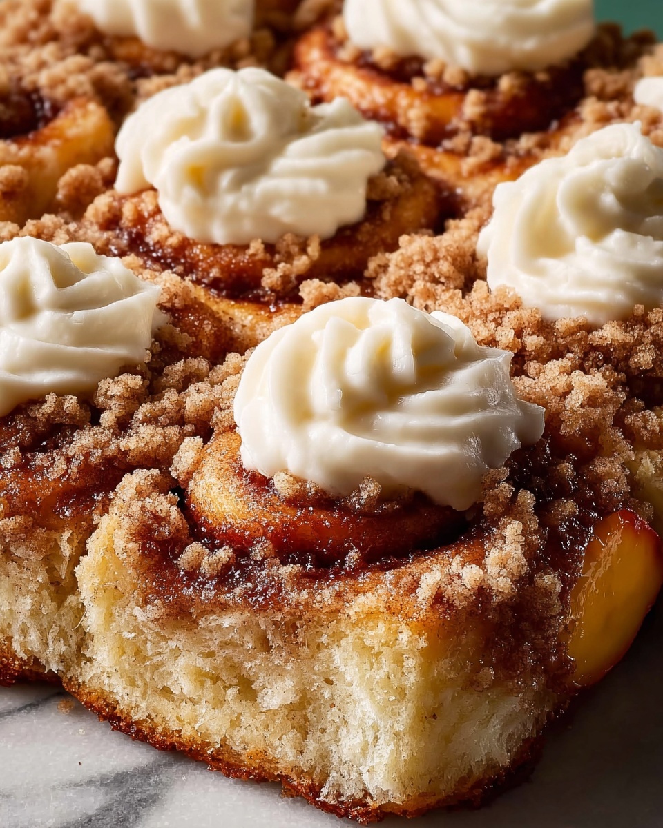 Peach Cobbler Cinnamon Rolls Recipe - Recipe Image