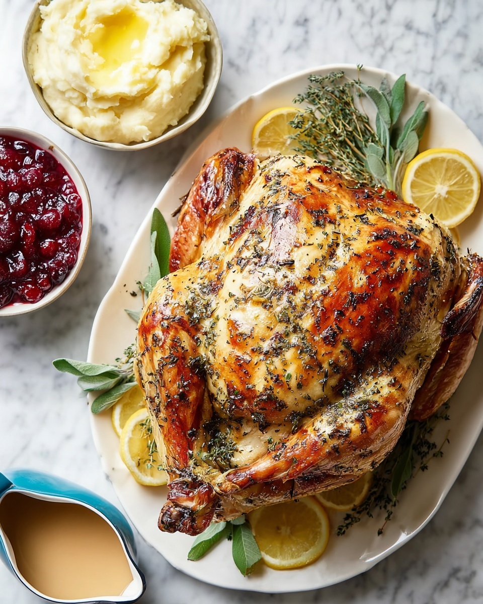 Easy Roast Turkey with Herb Butter Recipe - Recipe Image