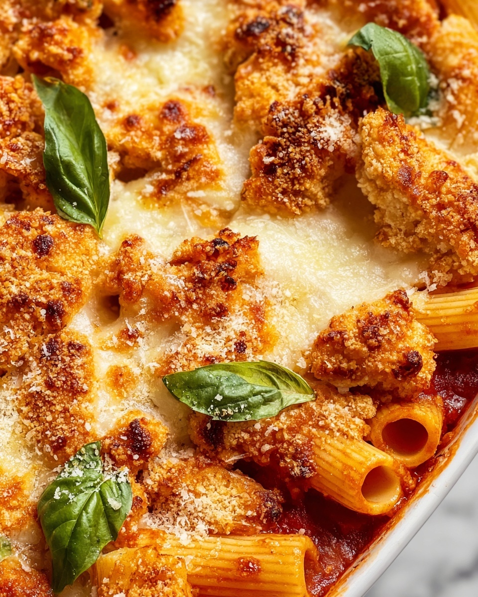 Chicken Parmesan Casserole with Penne Pasta Recipe - Recipe Image