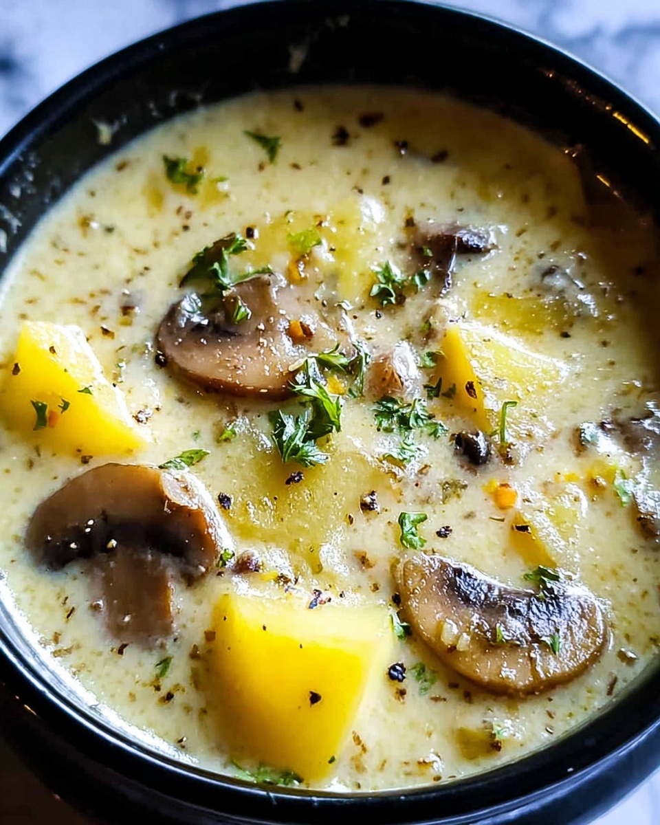 Creamy Mushroom Potato Soup Recipe - Recipe Image
