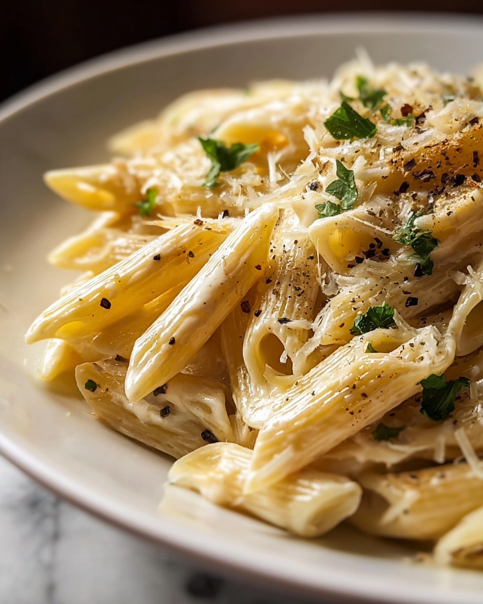 Creamy Garlic Penne Pasta Recipe - Recipe Image