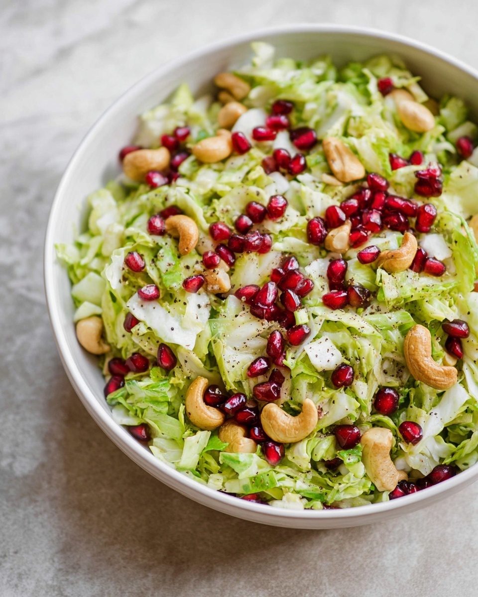 Winter Brussels Sprouts Slaw with Apples, Pomegranate, and Candied Cashews Recipe - Recipe Image