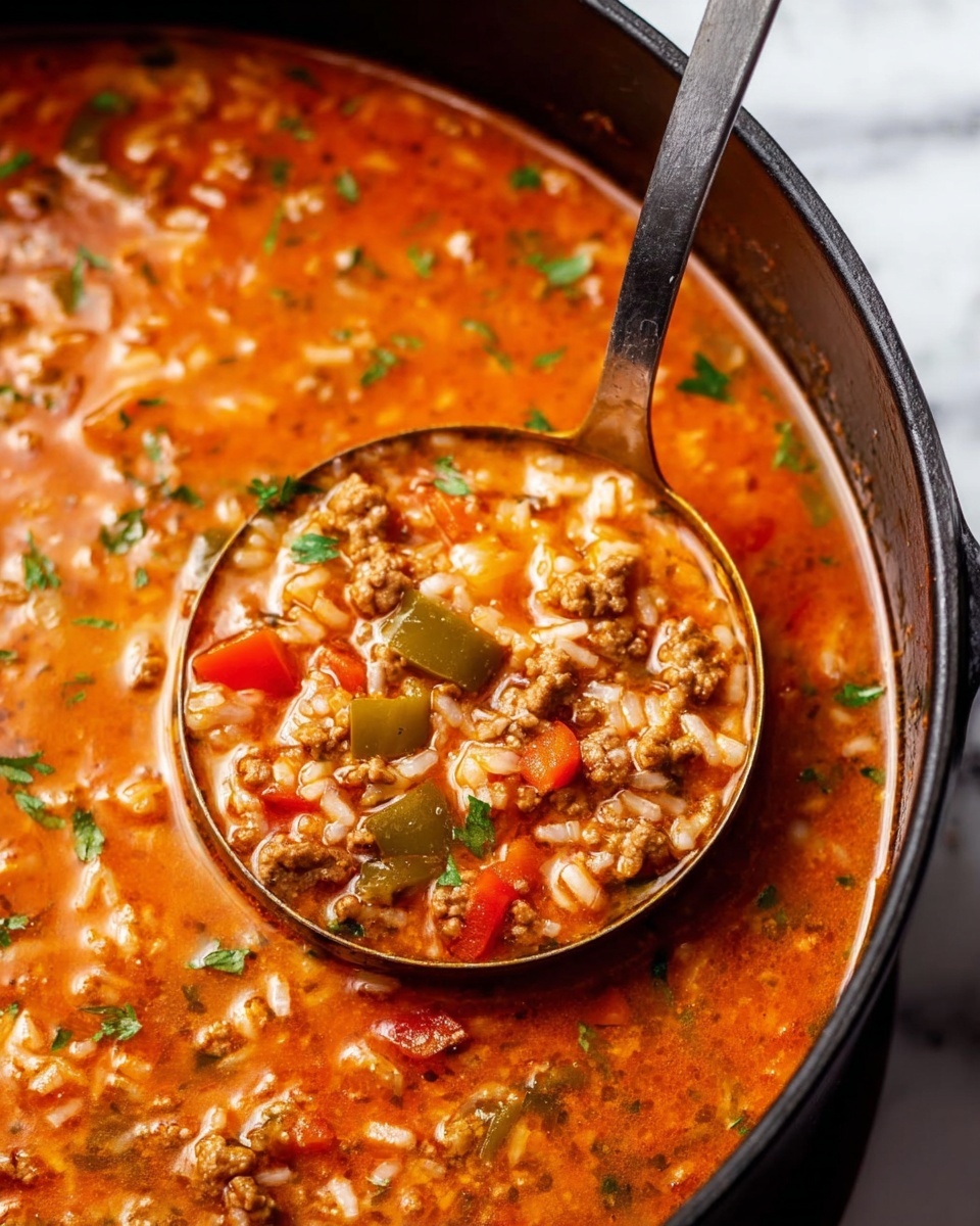 Easy Stuffed Pepper Soup Recipe - Recipe Image