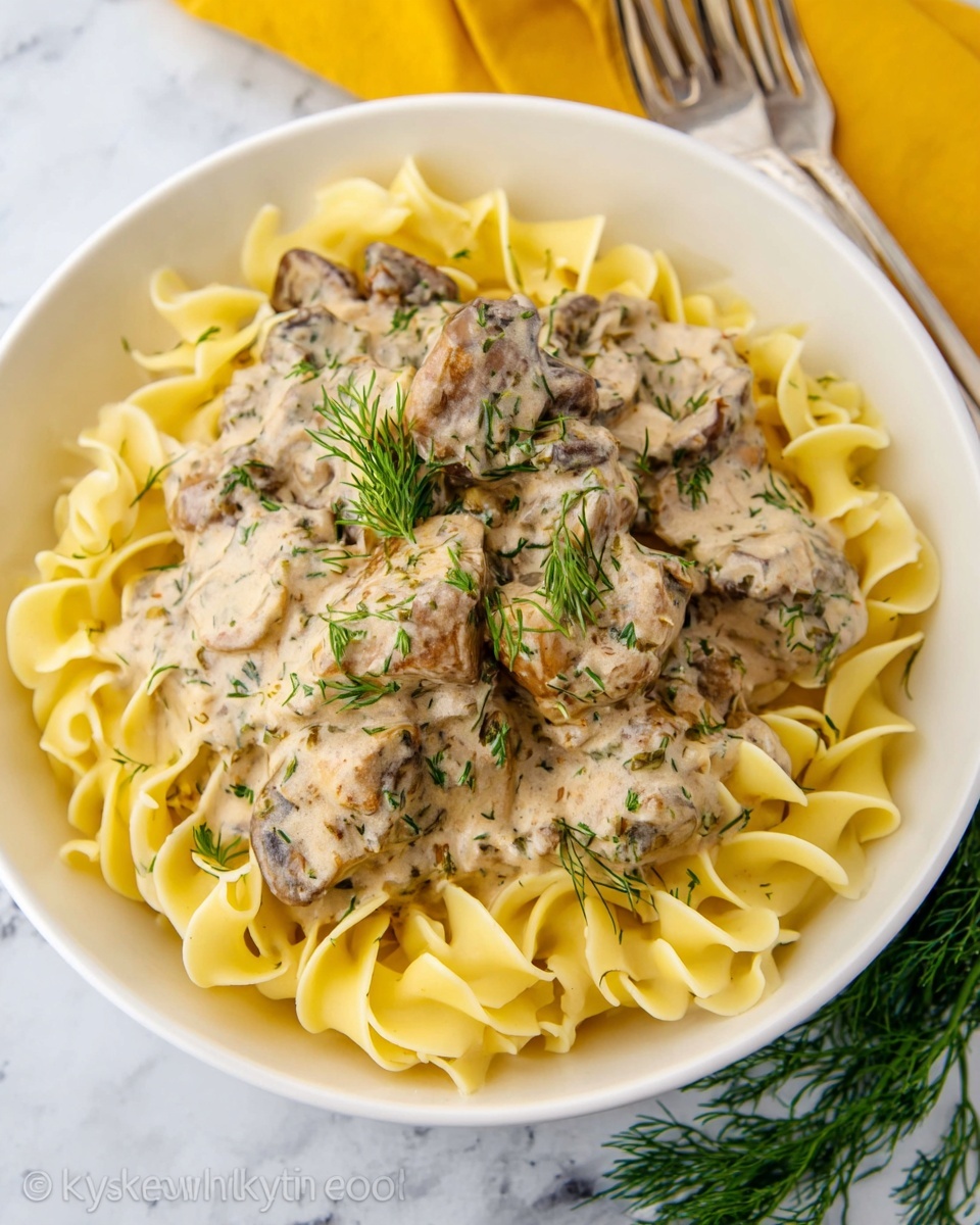 Slow-Cooked Beef Stroganoff Recipe - Recipe Image