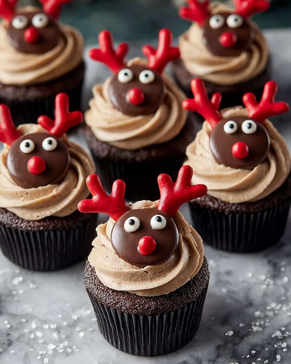 Easy Reindeer Cupcakes – Festive Chocolate Dessert for Kids Recipe - Recipe Image