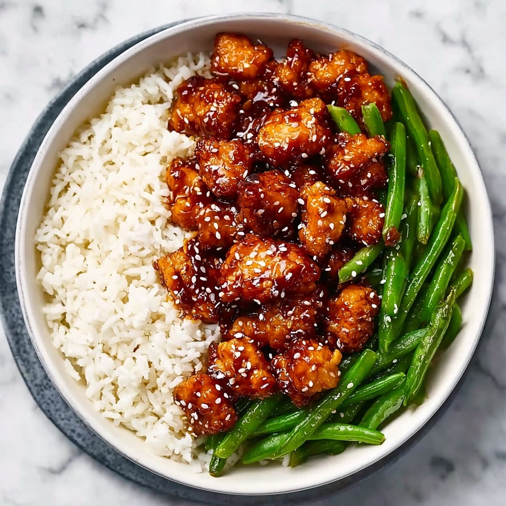 Sesame Chicken with Green Beans & Rice Recipe - Recipe Image