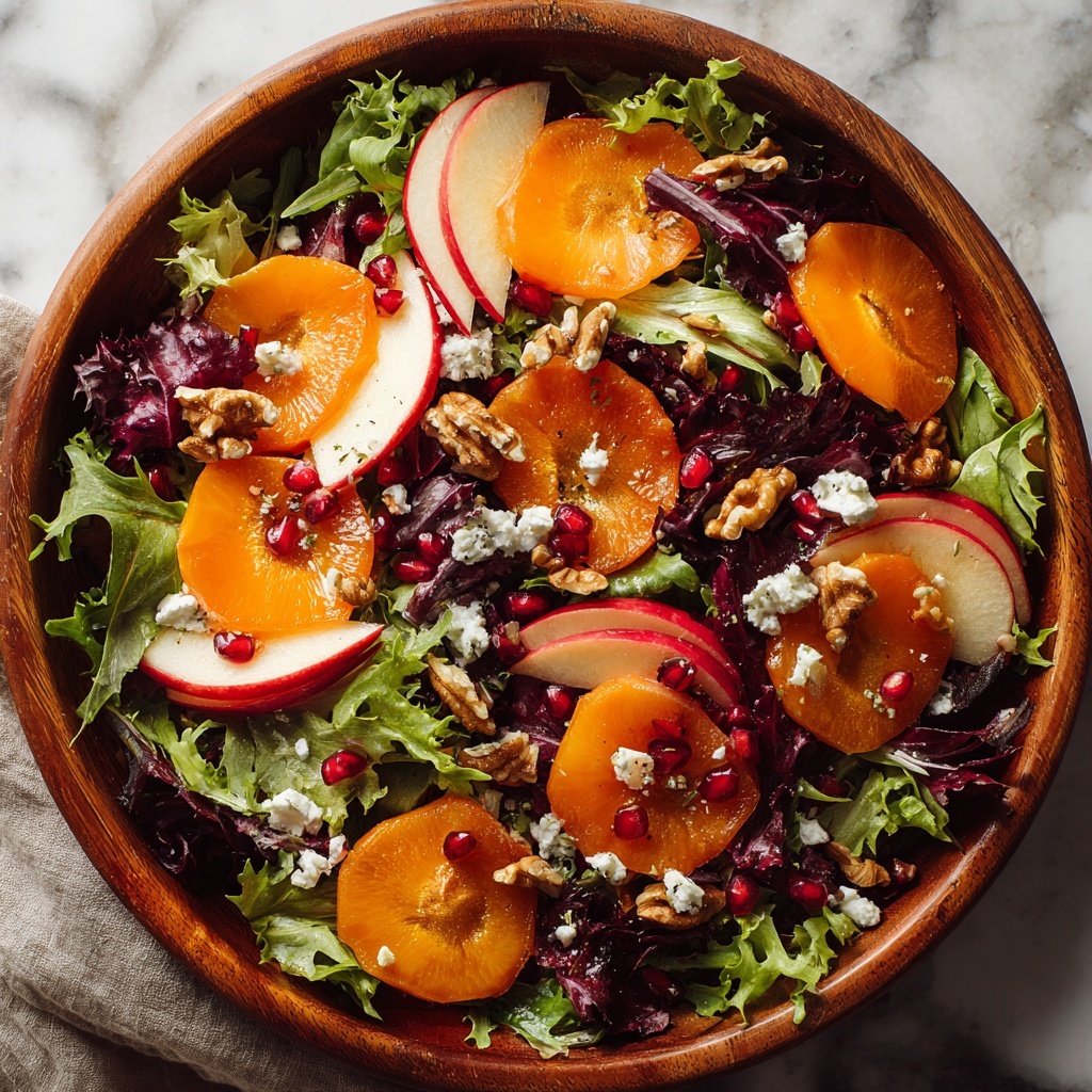 Persimmon & Apple Salad with Cider Vinaigrette Recipe - Recipe Image