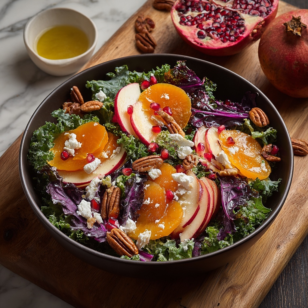 Greens Salad with Persimmons & Candied Walnuts Recipe - Recipe Image