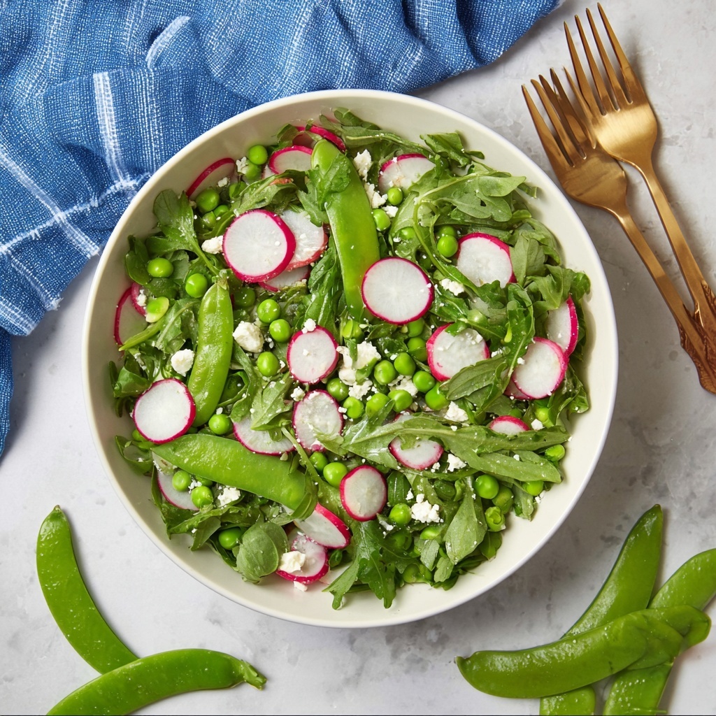 Sugar Snap Pea Salad with Radishes, Feta, and Lemon Vinaigrette Recipe - Recipe Image
