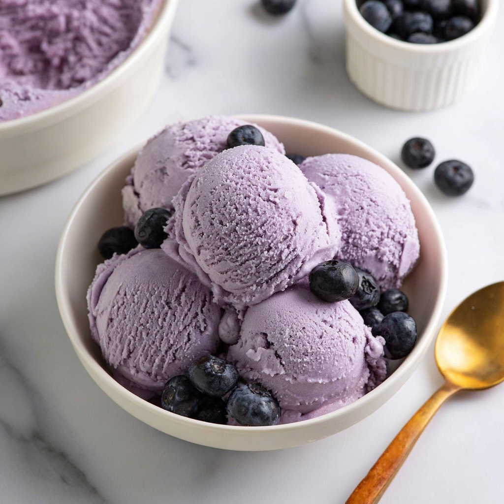 Homemade Blueberry Ice Cream Recipe - Recipe Image