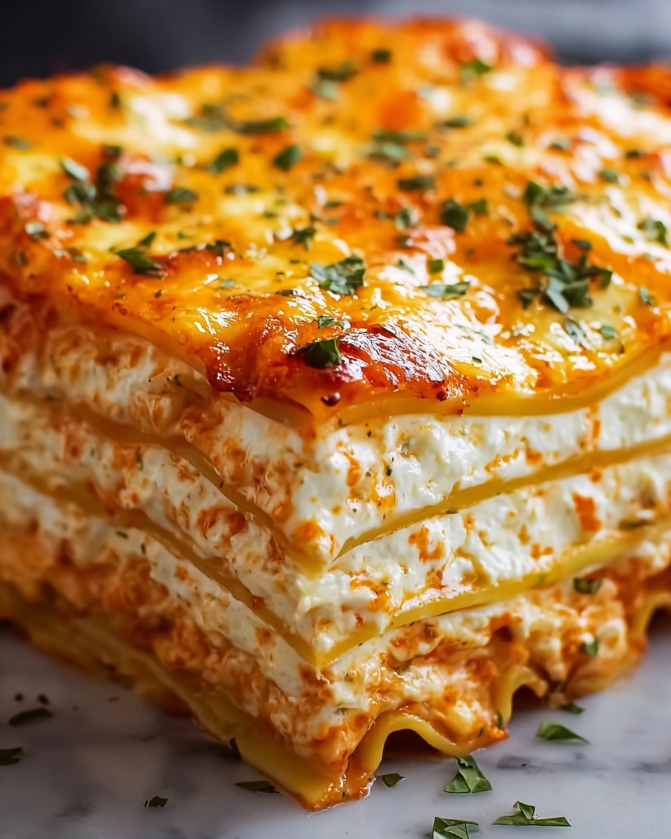 Cheesy Buffalo Chicken Lasagna with Ranch Drizzle Recipe - Recipe Image