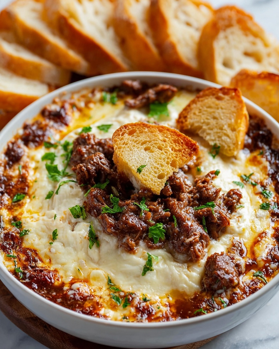 Pot Roast Beef Philly Cheese Steak Dip Recipe - Recipe Image