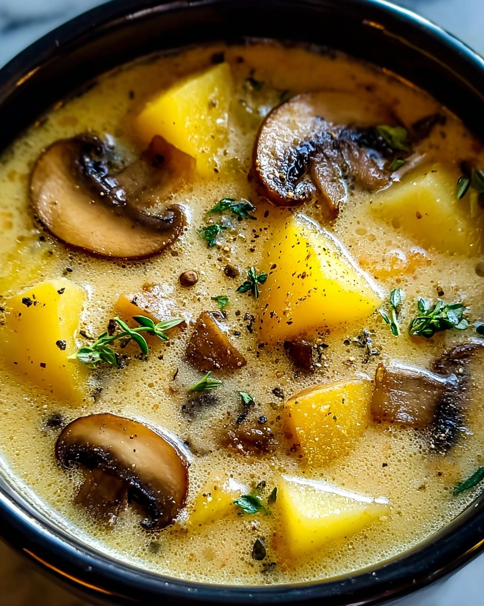 Creamy Mushroom Potato Soup Recipe - Recipe Image