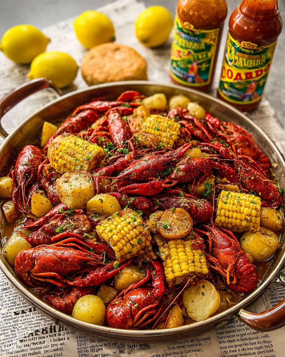 Stovetop Crawfish Boil with Garlic Butter Sauce Recipe - Recipe Image