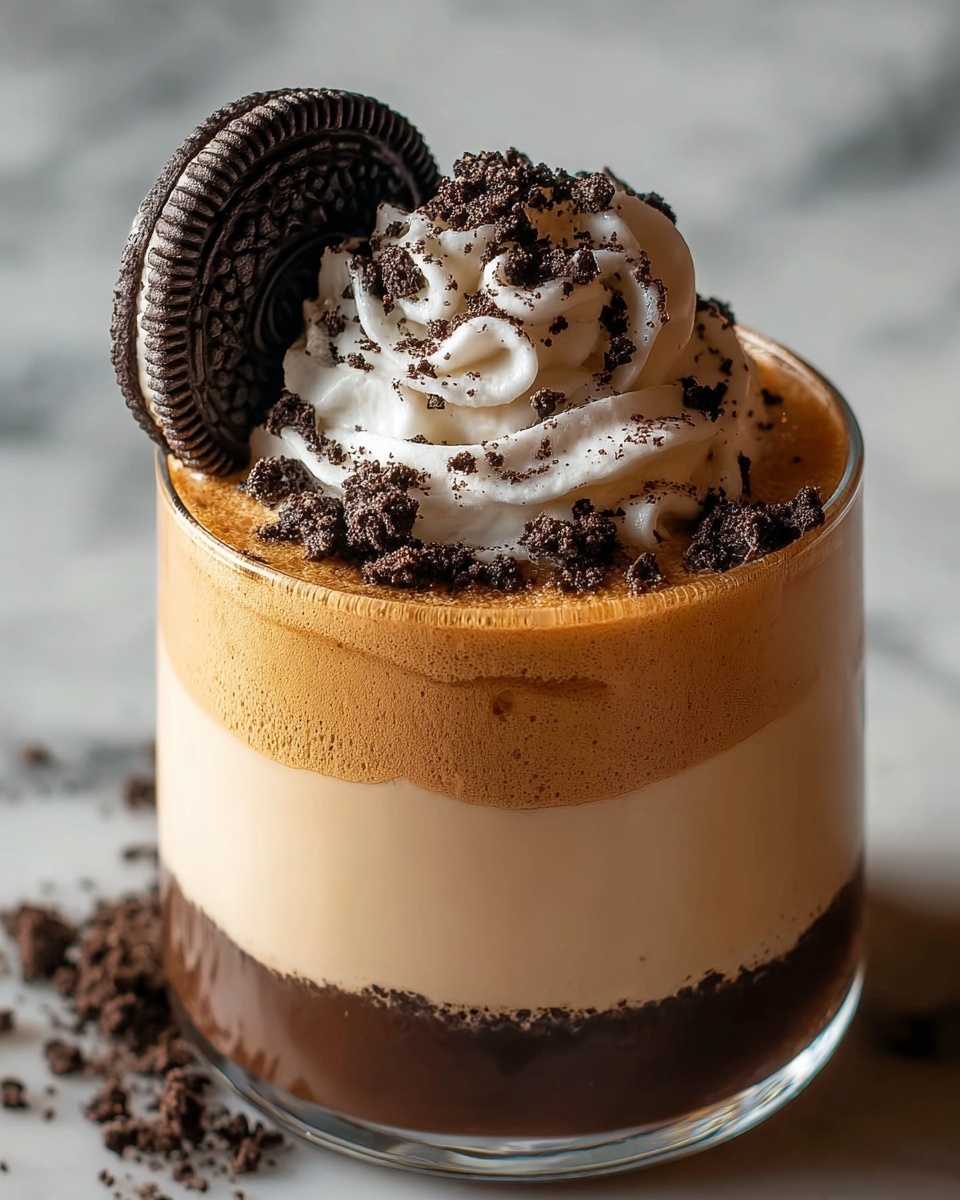 Creamy Espresso Mocha Mocktail with Oreo Crunch Recipe - Recipe Image