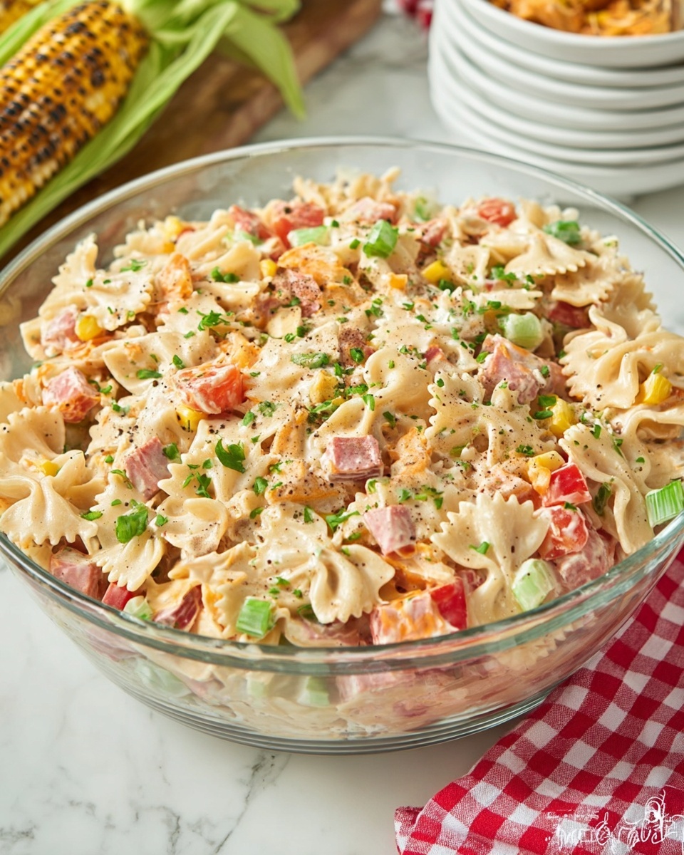BBQ Chicken Pasta Salad Recipe - Recipe Image