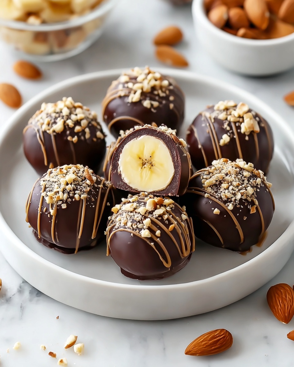 Easy No-Bake Chocolate Almond Butter Banana Bites Recipe - Recipe Image