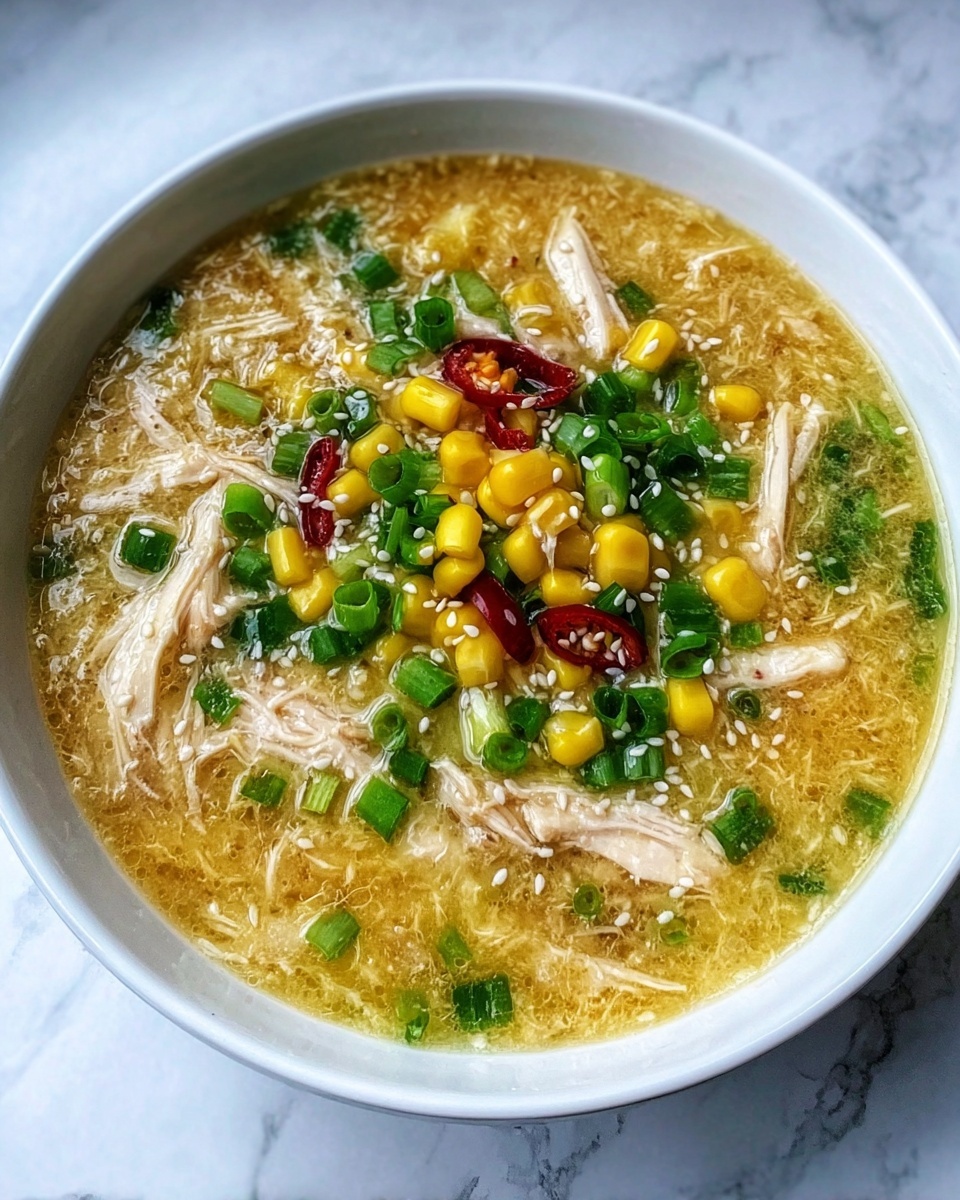 Simple Chinese Chicken and Sweetcorn Soup Recipe - Recipe Image