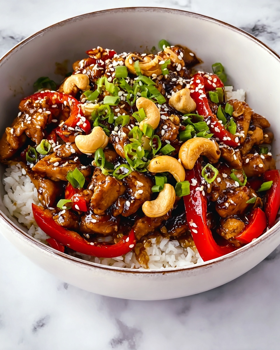 Simple Cashew Chicken Stir Fry With Fresh Vegetables Recipe - Recipe Image