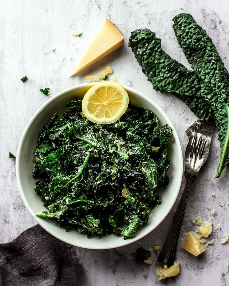Kale Salad with Parmesan, Lemon, and Black Truffle Oil Recipe - Recipe Image