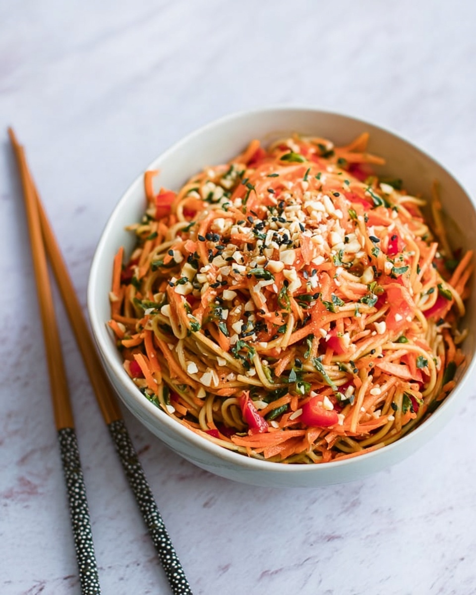 Cold Soba Noodle Salad with Spicy Peanut Dressing Recipe - Recipe Image