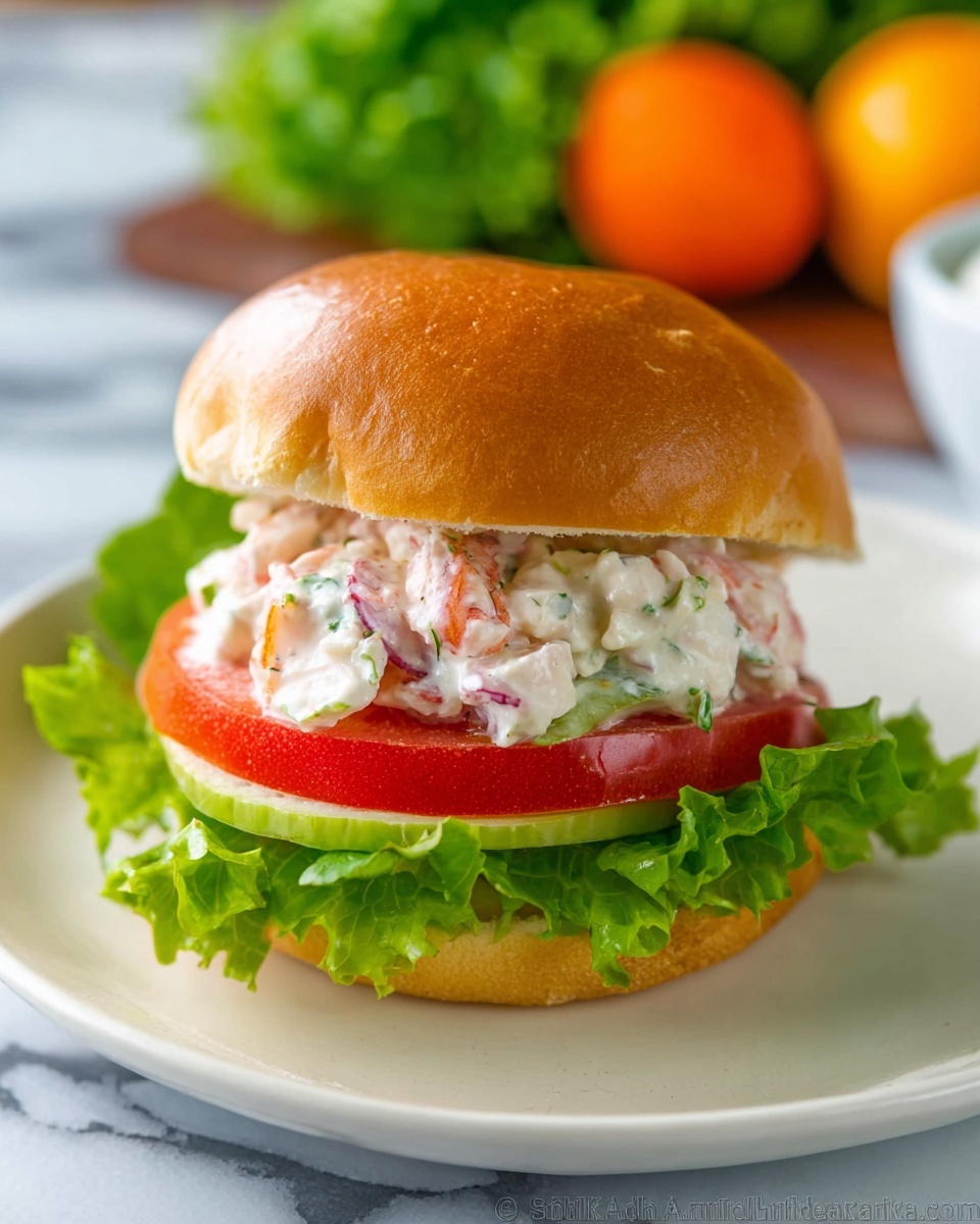 Shrimp Sandwiches with Fresh Veggies and Dill Recipe - Recipe Image