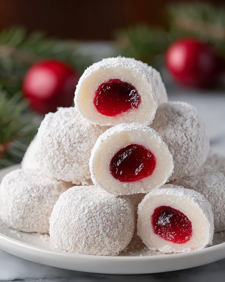 Cherry Almond Snowball Cookies – Easy, Festive Holiday Treat Recipe - Recipe Image