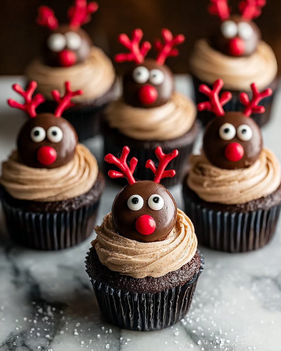 Easy Reindeer Cupcakes – Festive Chocolate Dessert for Kids Recipe - Recipe Image
