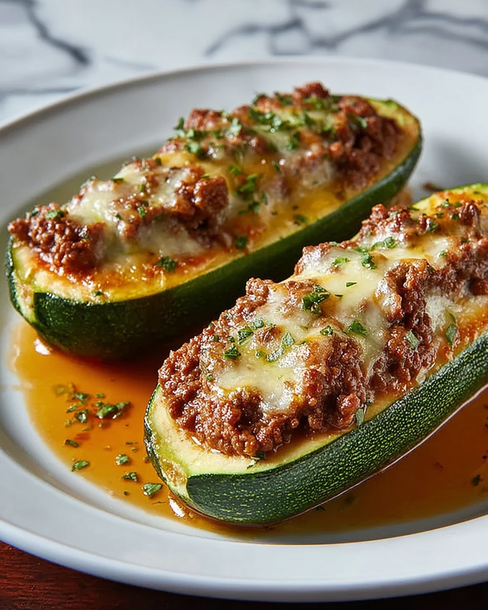 Italian Sausage Stuffed Summer Squash Recipe - Recipe Image