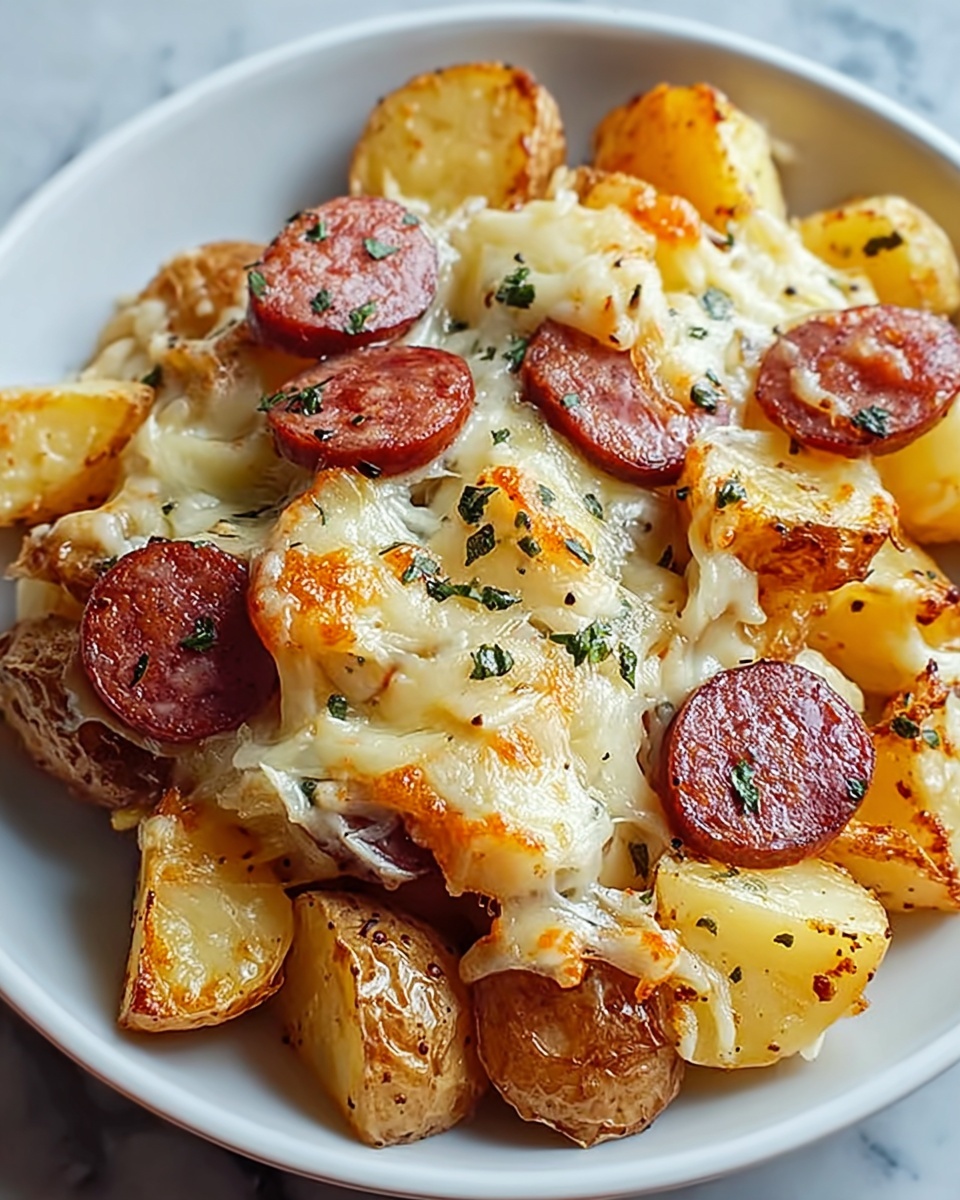 Cheesy Ranch Potatoes and Smoked Sausage: A Hearty One-Pan Meal Recipe - Recipe Image