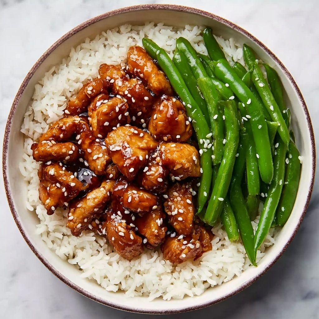 Sesame Chicken with Green Beans & Rice Recipe - Recipe Image