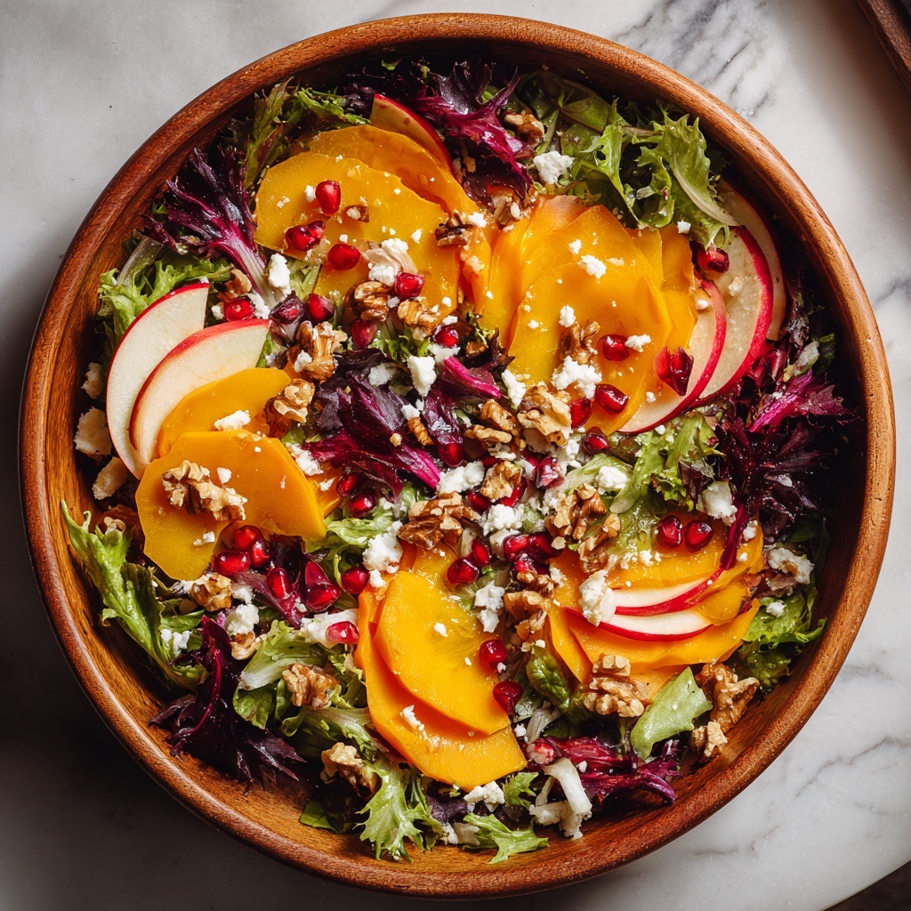 Persimmon & Apple Salad with Cider Vinaigrette Recipe - Recipe Image