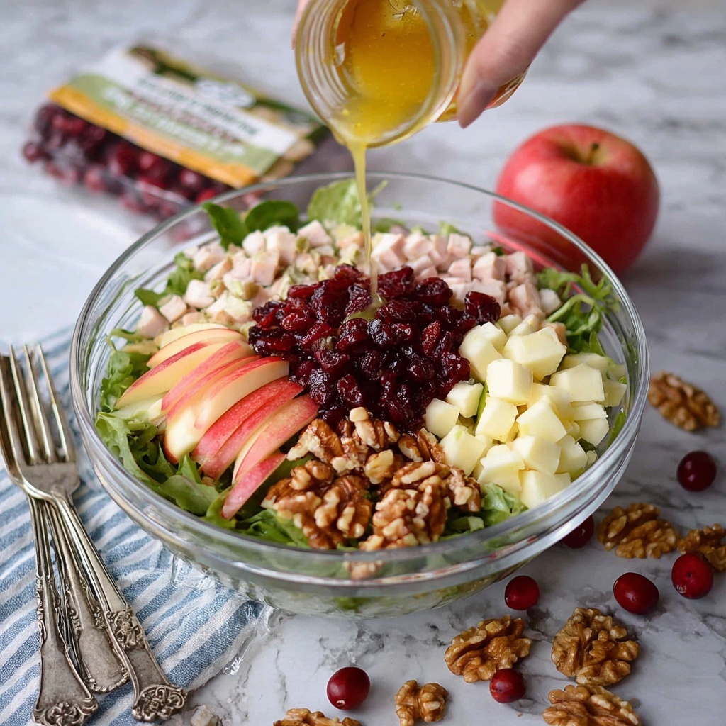 Apple Cranberry Salad with Turkey and Apple Cider Vinaigrette Recipe - Recipe Image