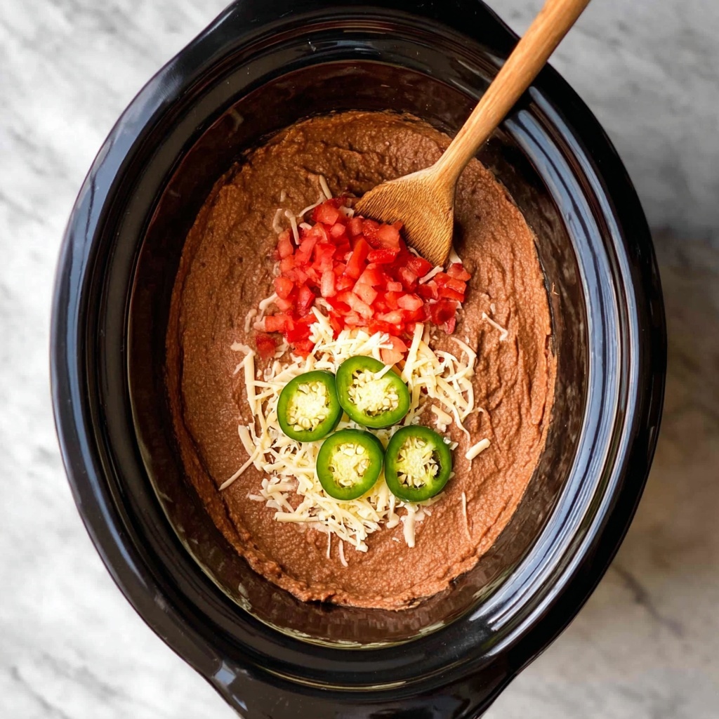 Easy Vegetarian Crockpot Refried Beans Recipe - Recipe Image