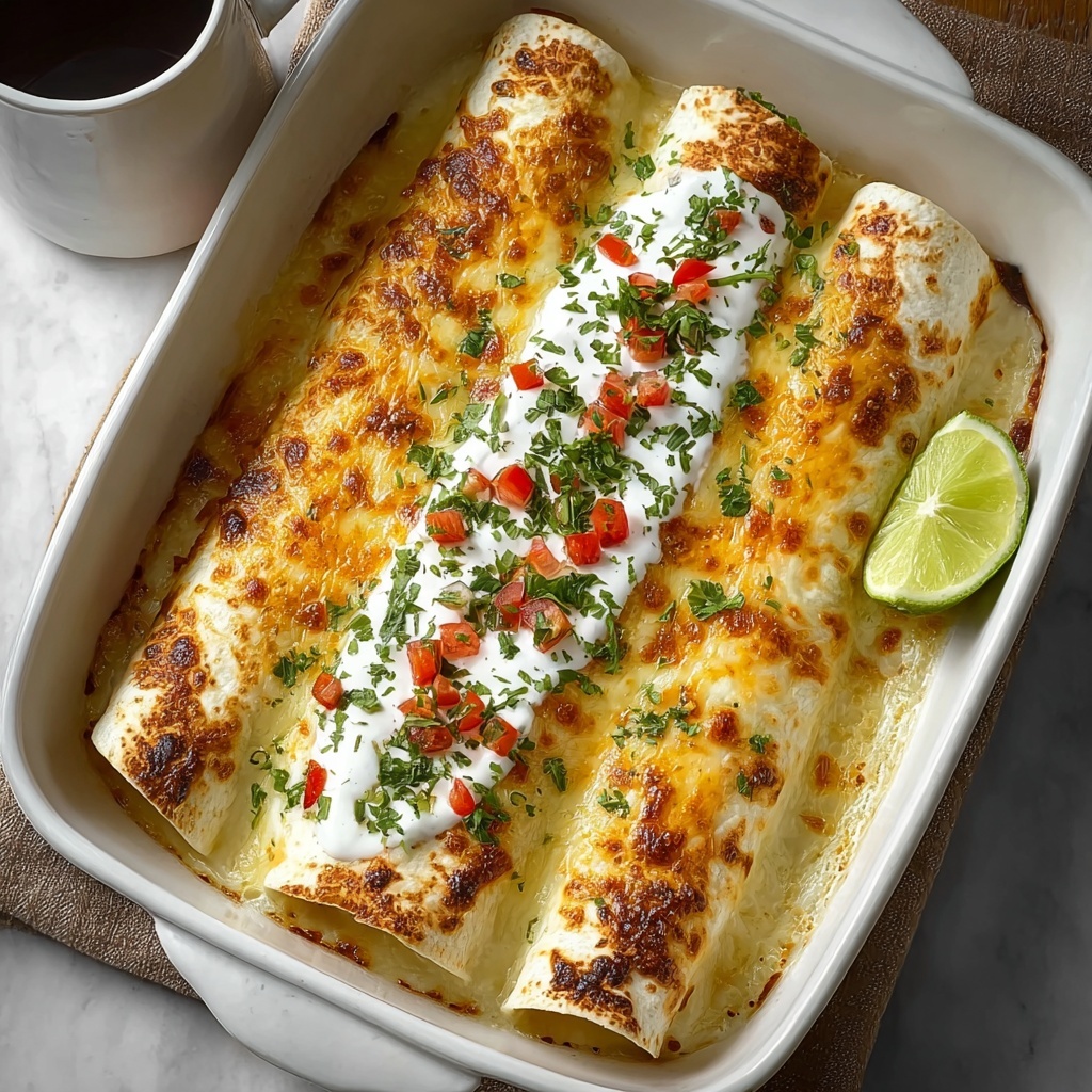 Chicken Enchiladas with Sour Cream White Sauce Recipe - Recipe Image