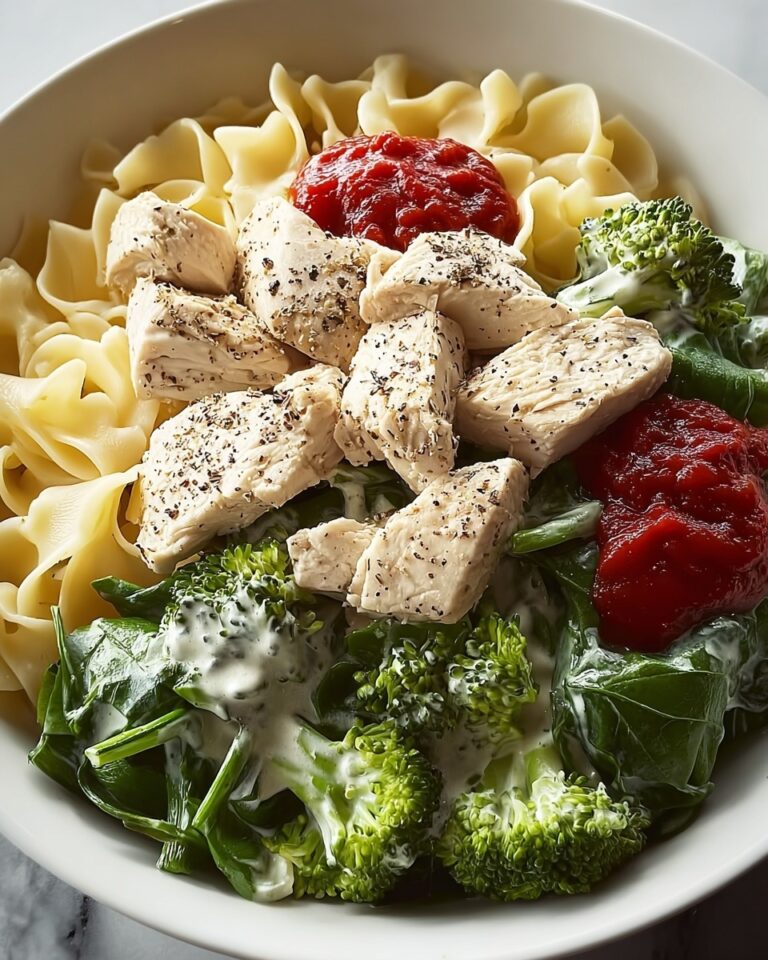 Creamy Chicken and Spinach Pasta with Broccoli Recipe