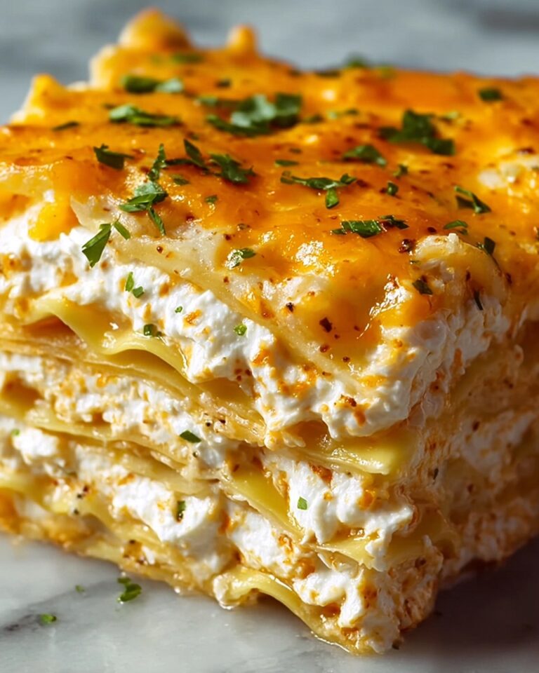 Cheesy Buffalo Chicken Lasagna with Ranch Drizzle Recipe