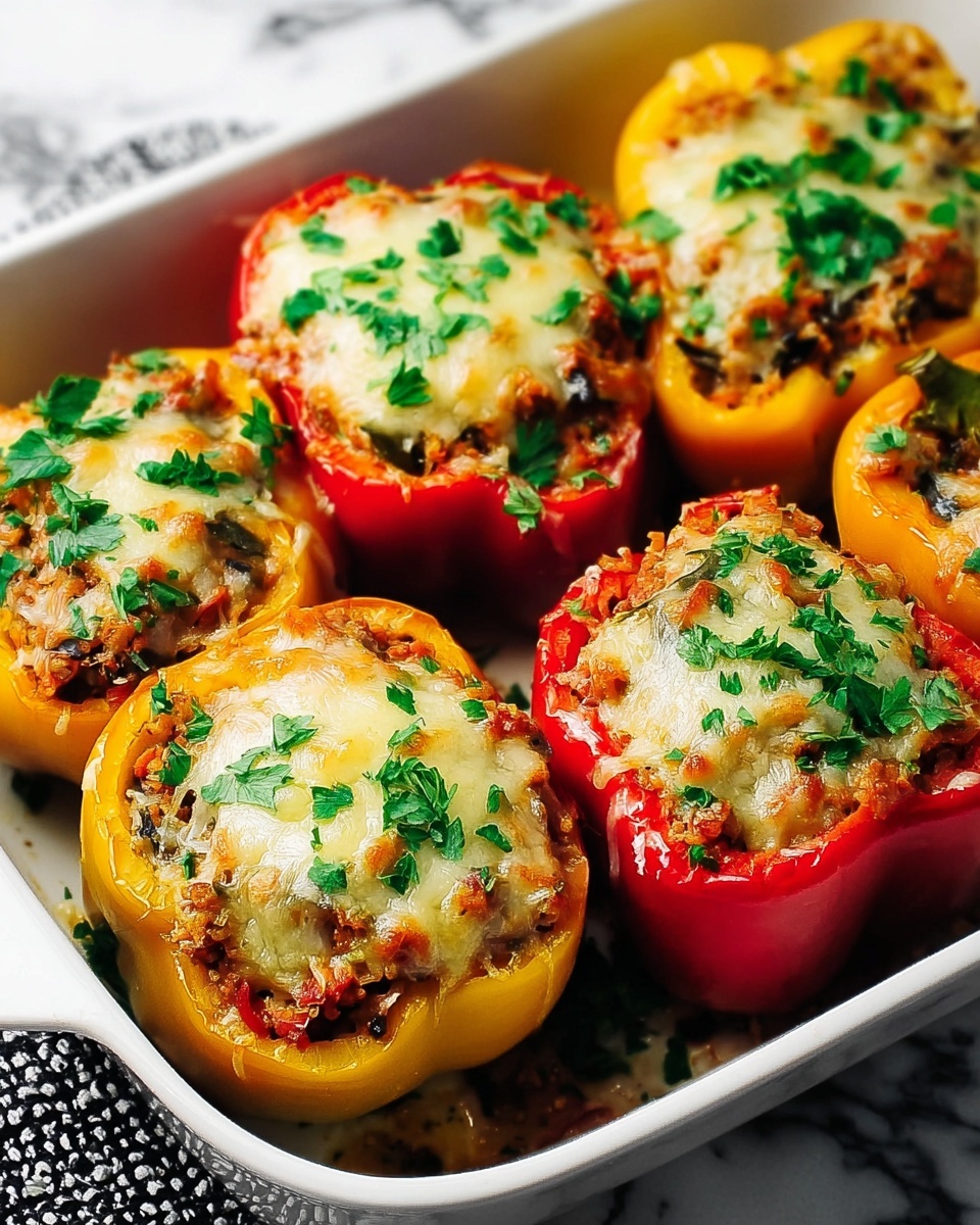 Cheesy Beef and Spinach Stuffed Bell Peppers Recipe - Recipe Image