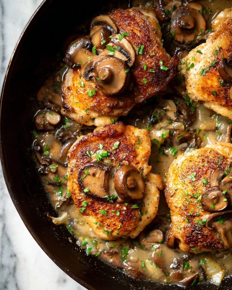 White Wine Mushroom Chicken Thighs Recipe