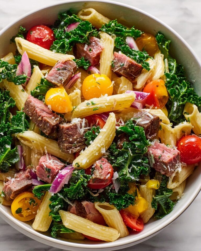 Kale Pasta Salad with Salami, Tomatoes, and Parmesan Recipe