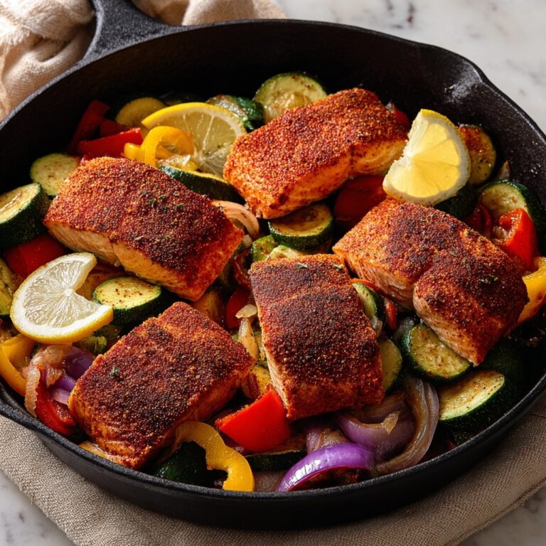 Blackened Salmon with Roasted Veggies Recipe