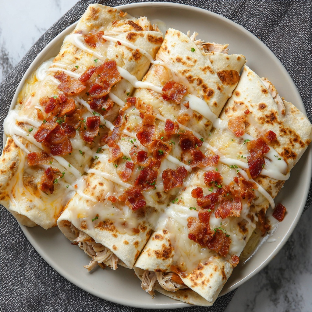 Chicken Bacon Ranch Pizza Wraps Recipe - Recipe Image