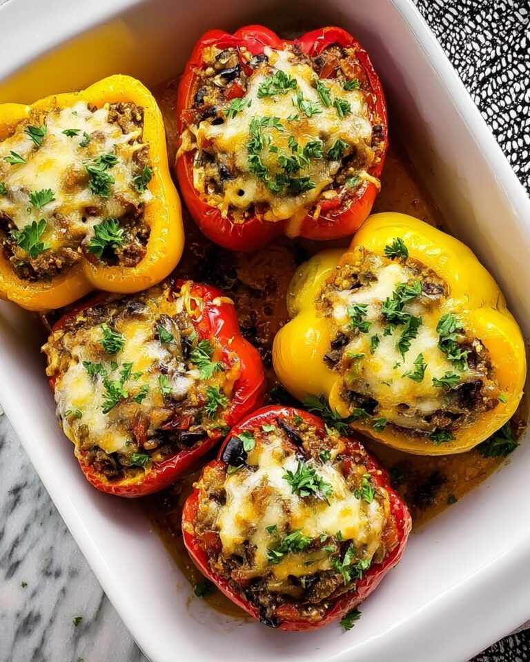 Cheesy Beef and Spinach Stuffed Bell Peppers Recipe