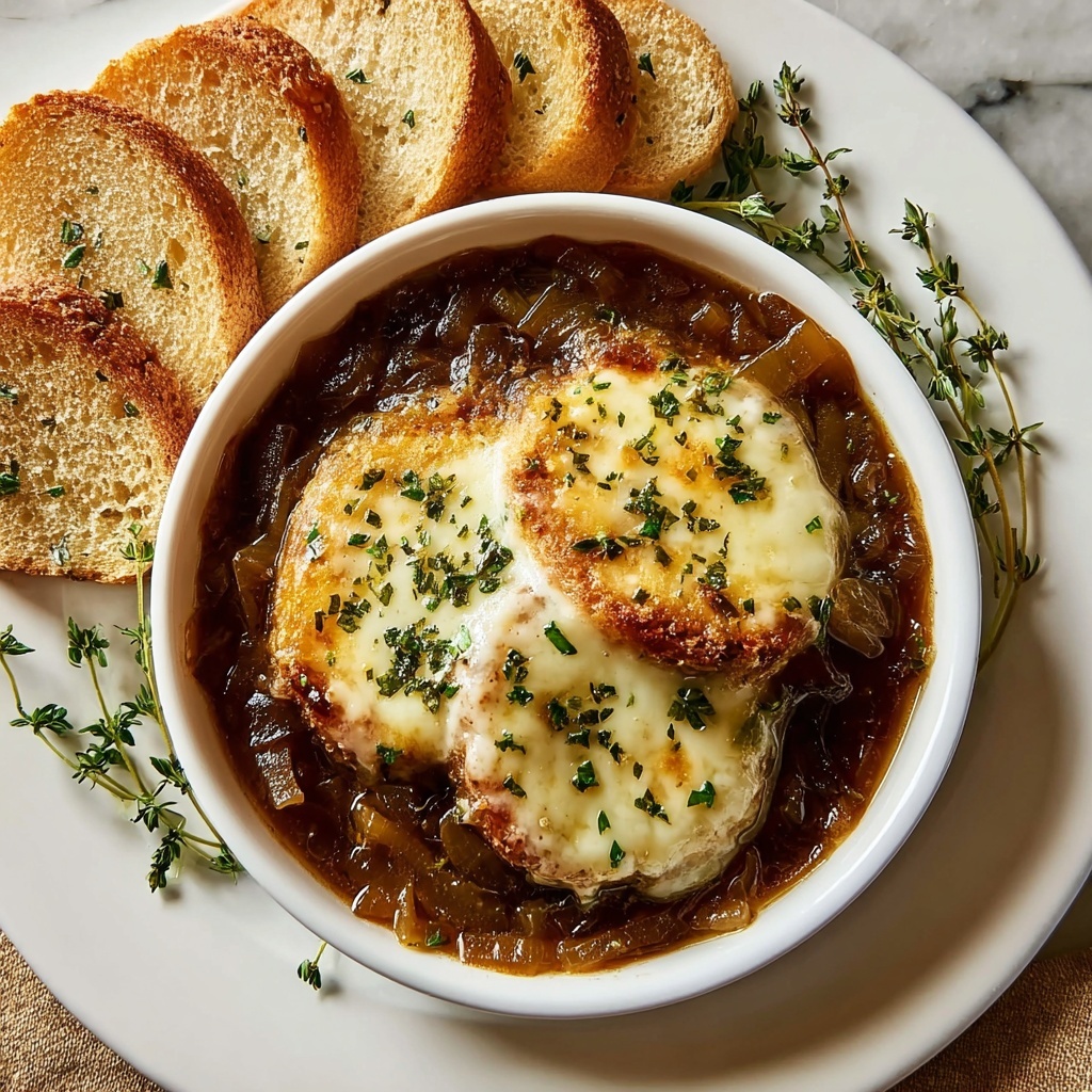 Slow Cooker French Onion Soup with Gruyère Toast Recipe - Recipe Image