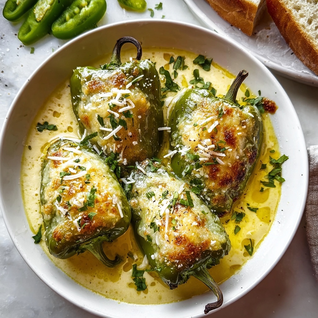 Savory Cheese Stuffed Banana Peppers Soup Recipe - Recipe Image