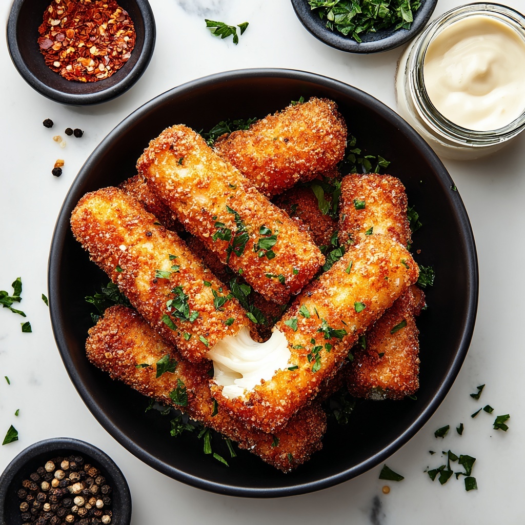 Homemade Crispy Mozzarella Sticks with Italian Seasoning Recipe - Recipe Image