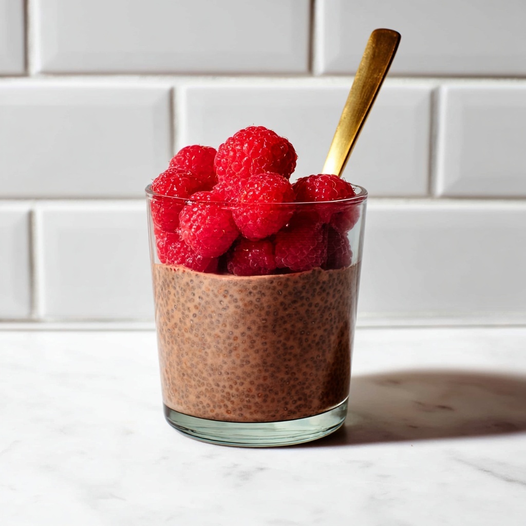 Chocolate Chia Seed Pudding with Raspberries Recipe - Recipe Image