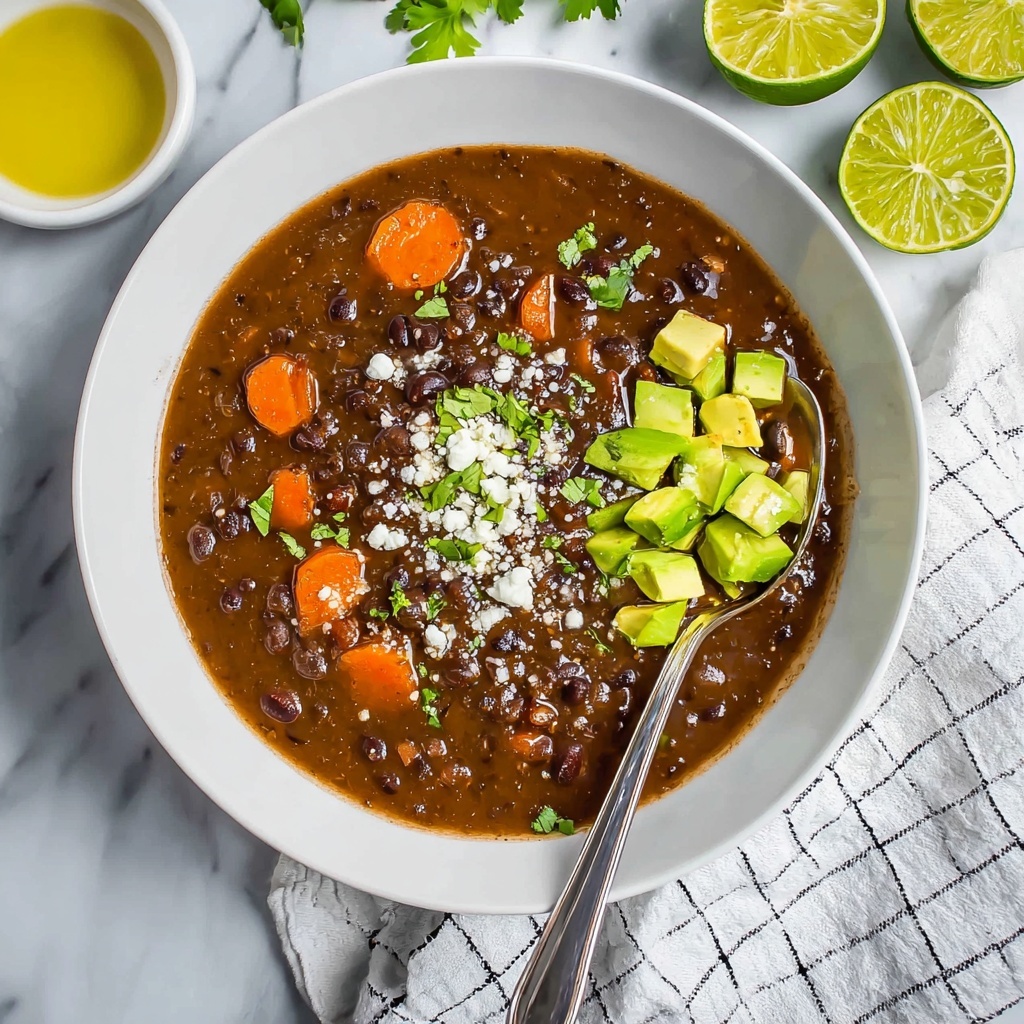 Spicy Black Bean Soup with Chipotle, Jalapeño, and Red Wine Recipe - Recipe Image