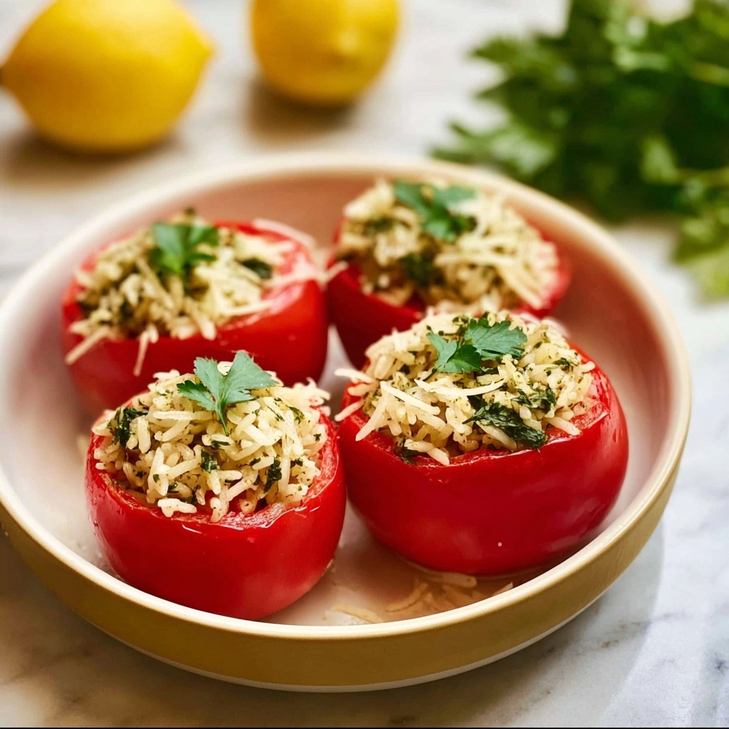 Spinach and Orzo Stuffed Tomatoes Recipe - Recipe Image