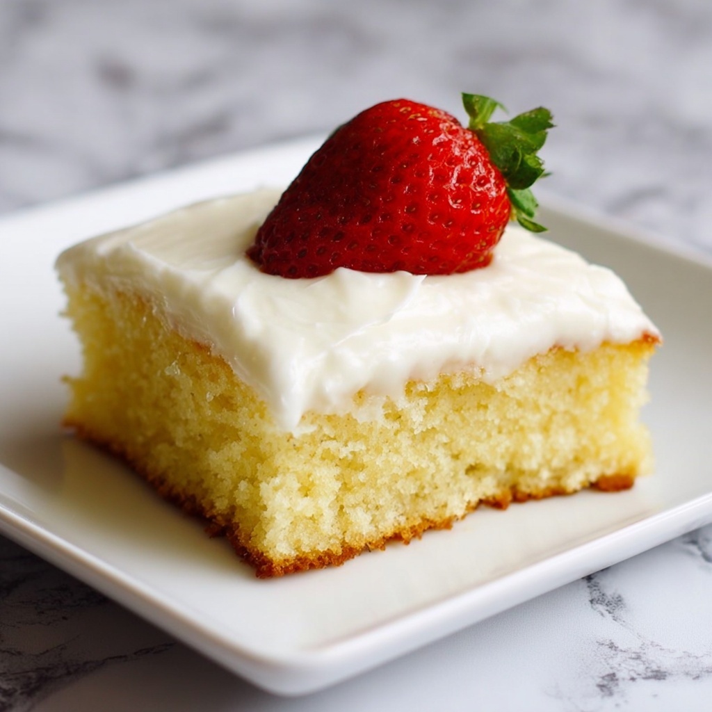 Almond Sheet Cake with Almond Frosting and Fresh Berries Recipe - Recipe Image
